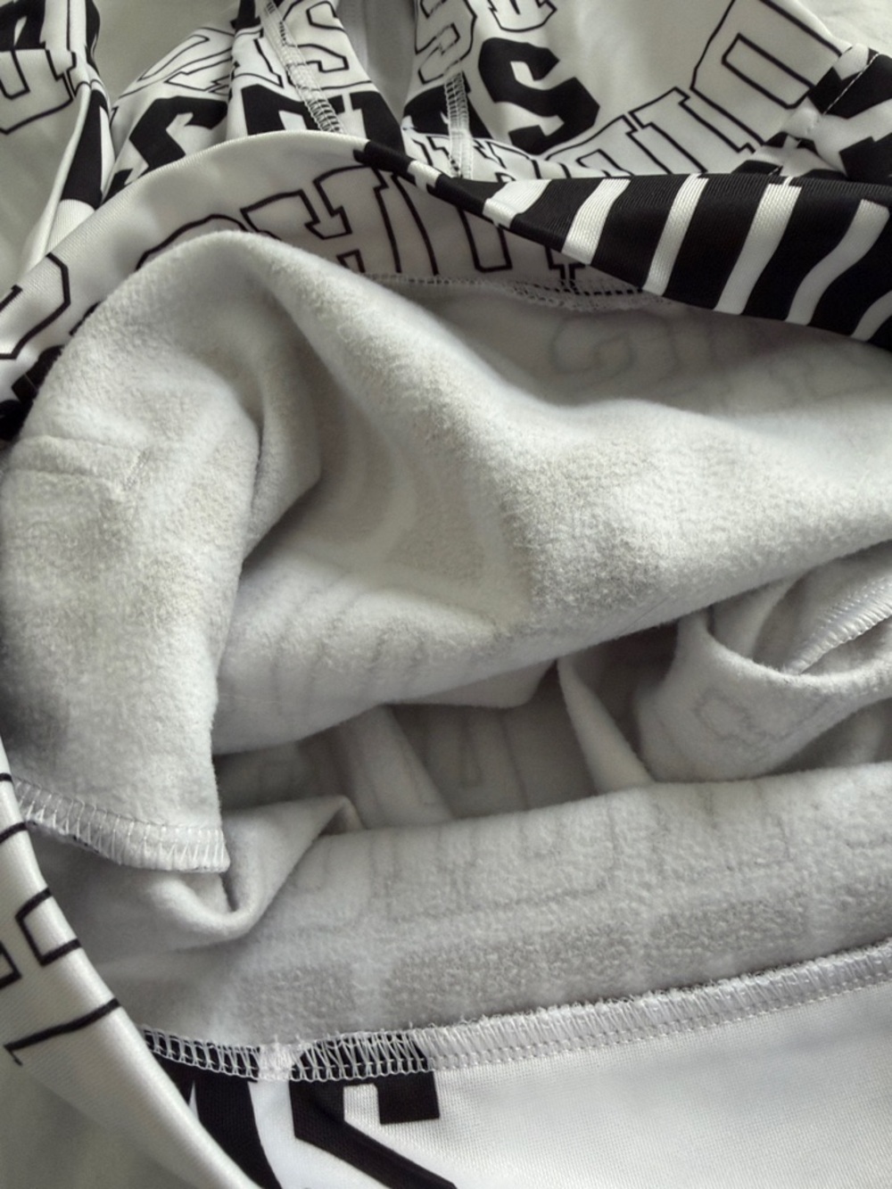 adidas White Hoodie with Black All-Over Logo Print - Picture 5 of 5